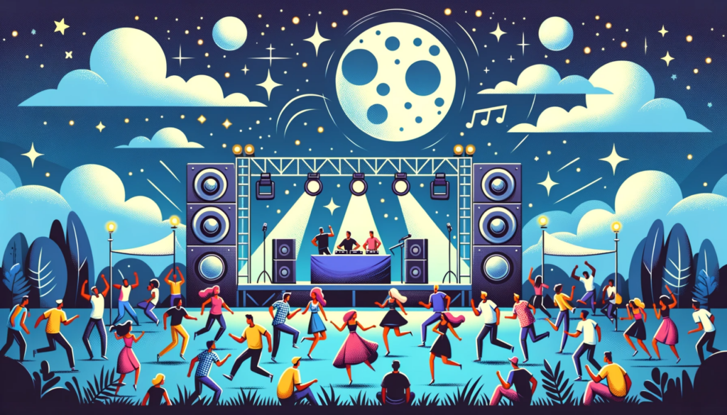 Illustration nuit de danse devant installation sono